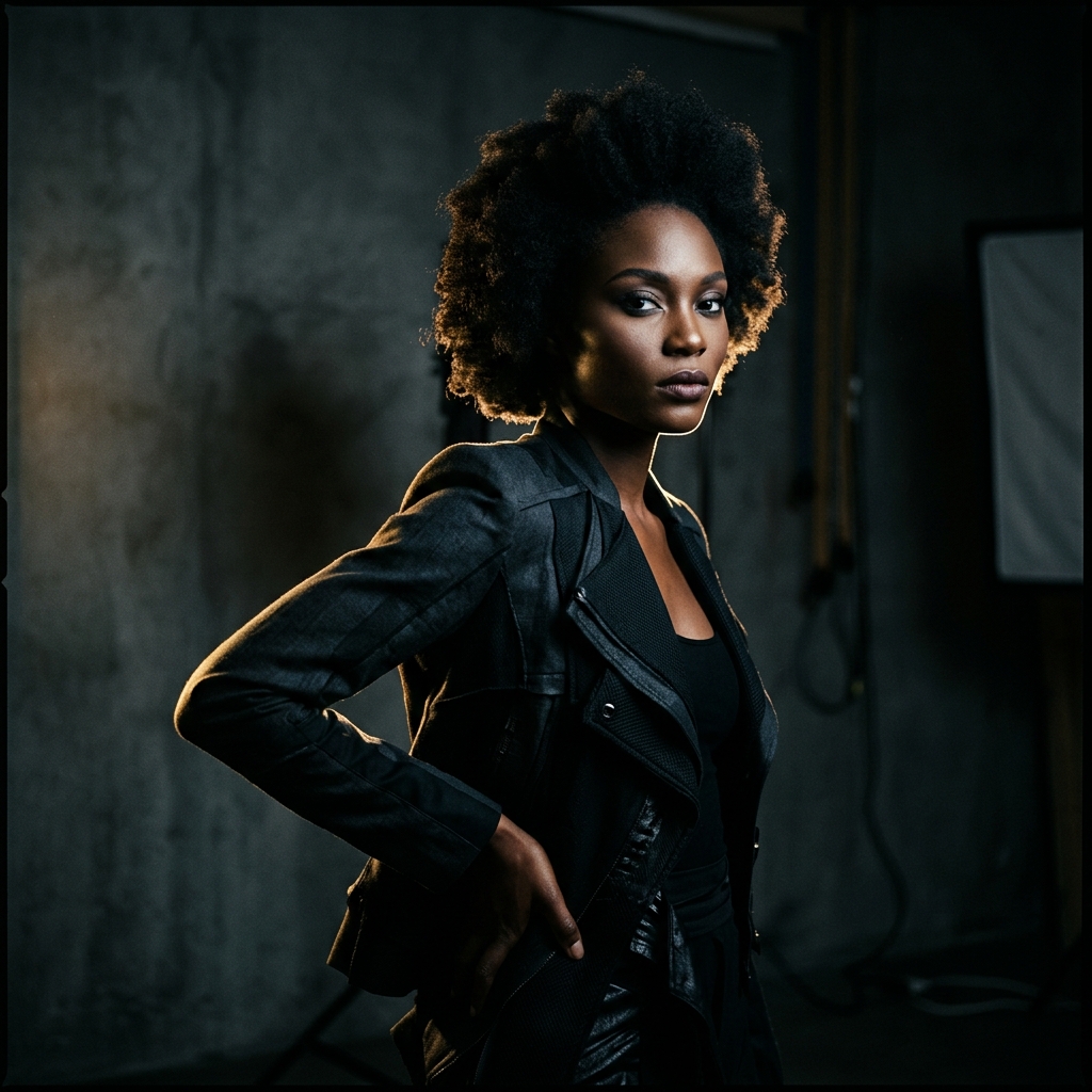 Fine art studio editorial model portrait